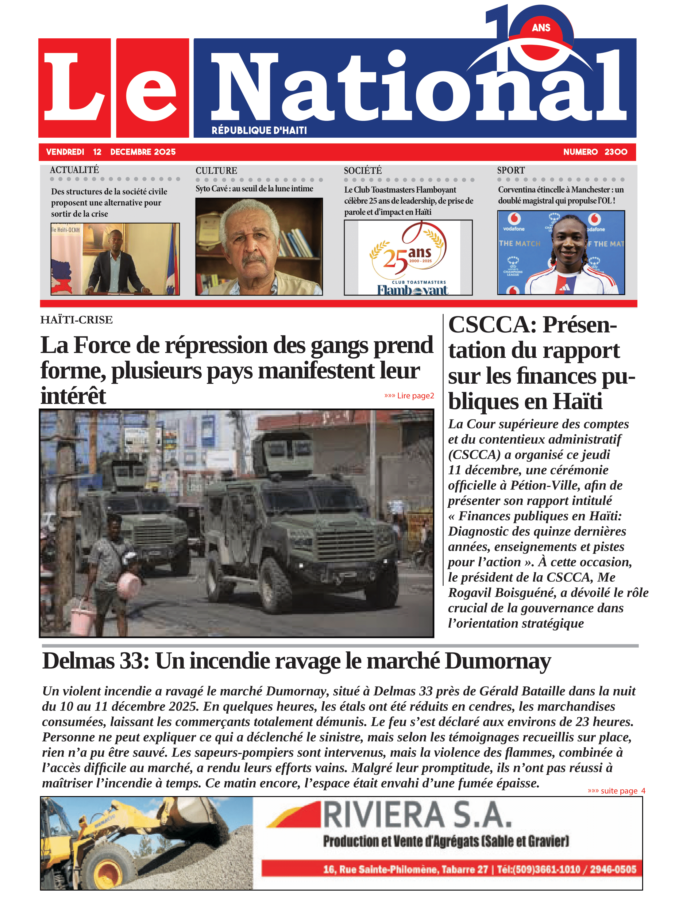 Page 1 de l'édition 2300